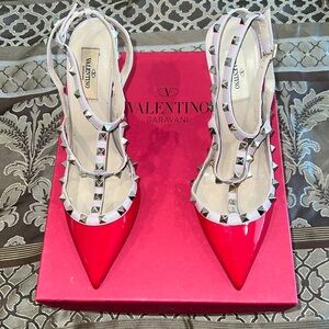 Valentino Garavani Rockstud Caged 100 Patent Pumps